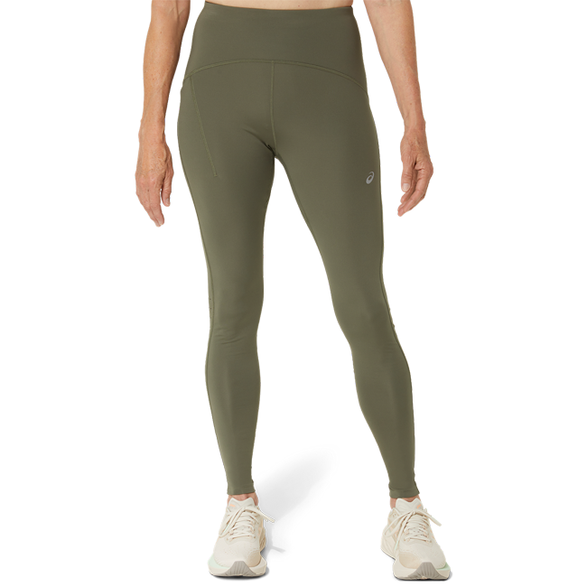 Women's phone pocket fitness high-waisted leggings, olive green - Decathlon
